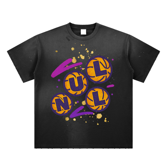 Hand-Frayed Sunfade Paint Splatter T-Shirt