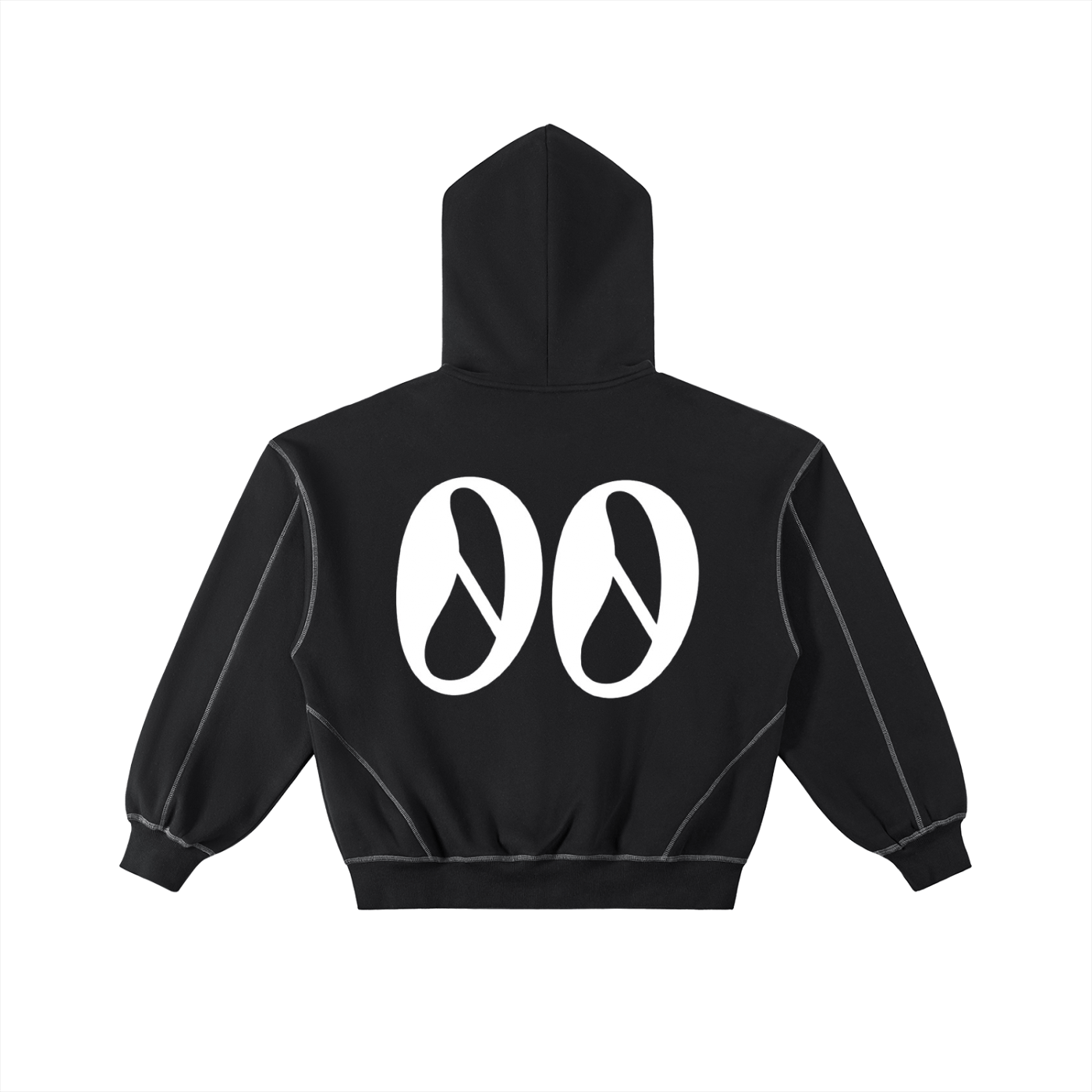 Contrast - Stitched Boxy Fleece Zip Hoodie - NullSpace Collective